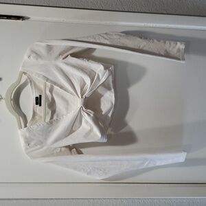 White long sleeve cropped top for women sz M